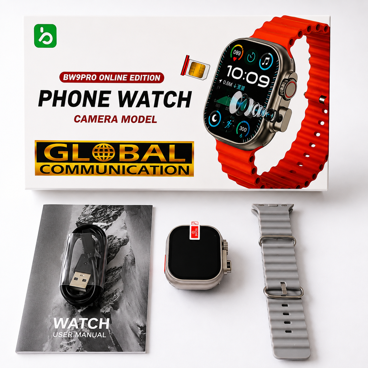 BW9 Pro Online Edition 4G Sim Card Supported Smart Watch ( সিম সাপোর্ট + ক্যামরা সহ )