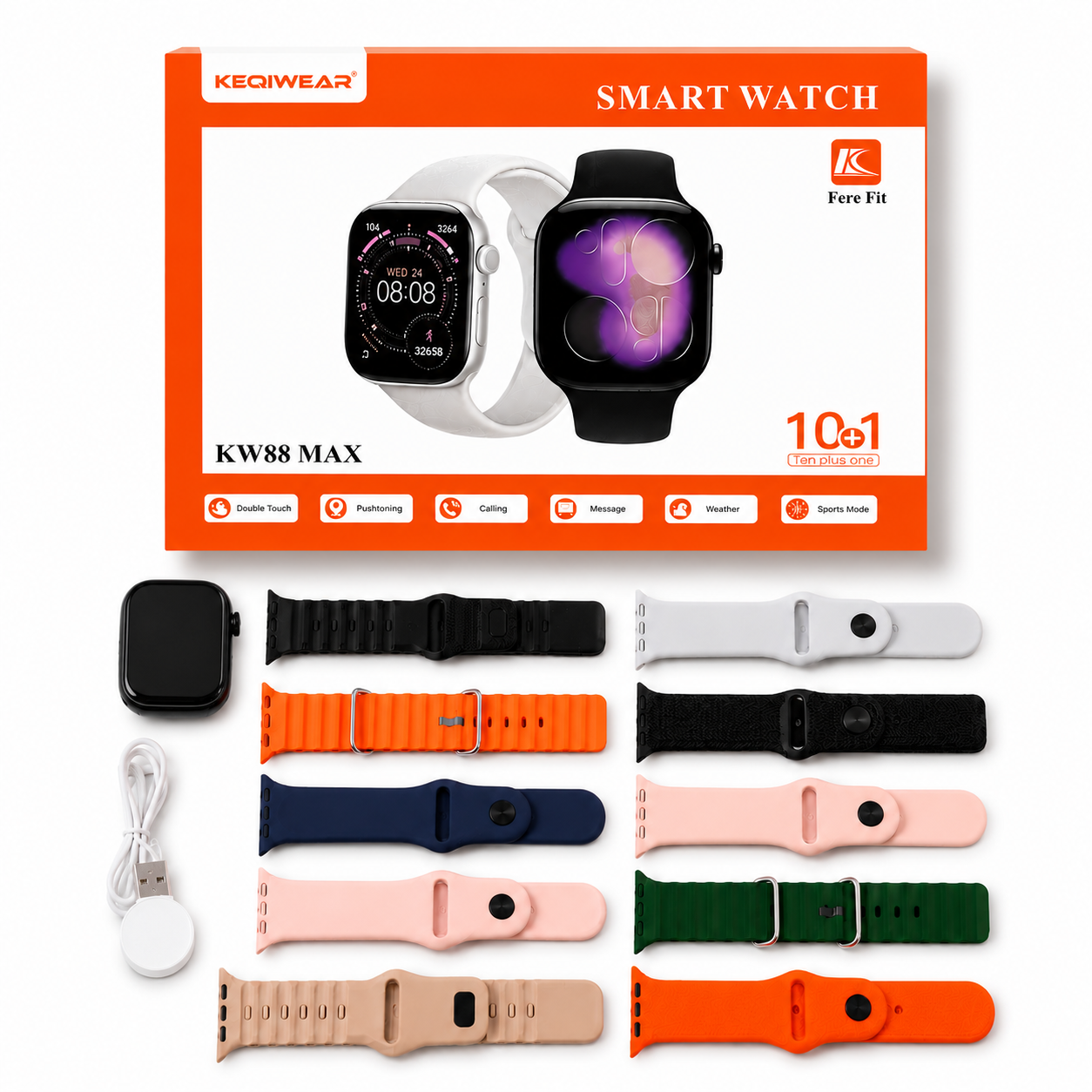 KW88 MAX 10+1 Smart Watch Combo
