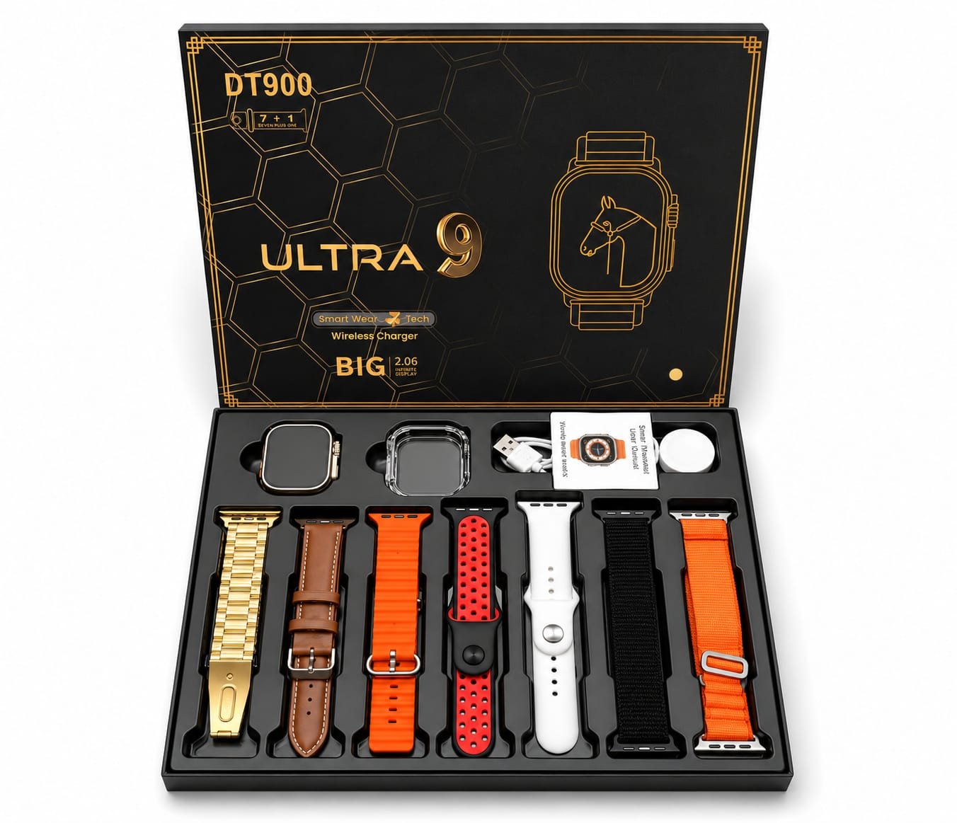 DT900 Ultra Smart Watch – 7 in 1 Premium Combo Pack - Image 2