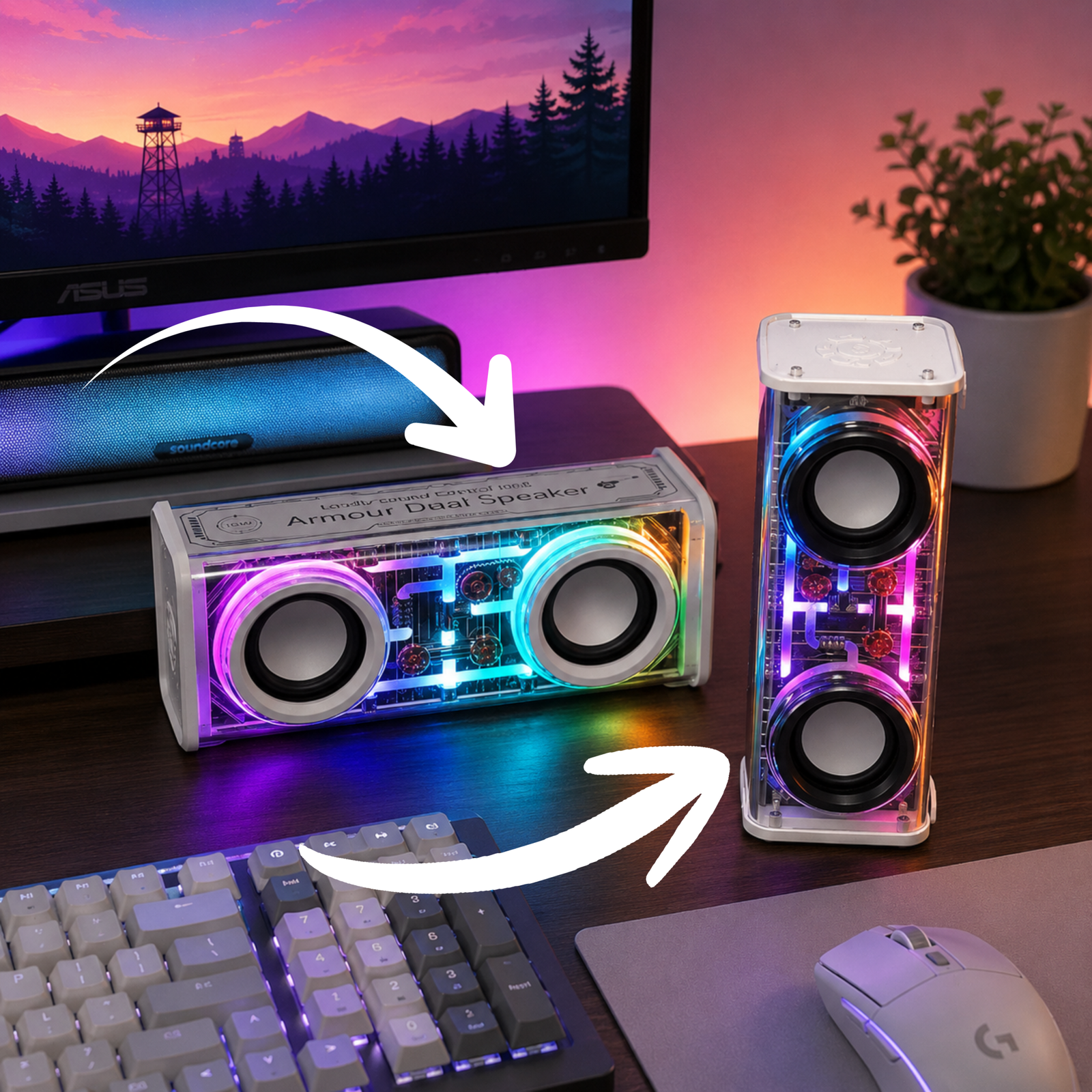 V8 Transparent RGB Bluetooth Speaker - Image 3