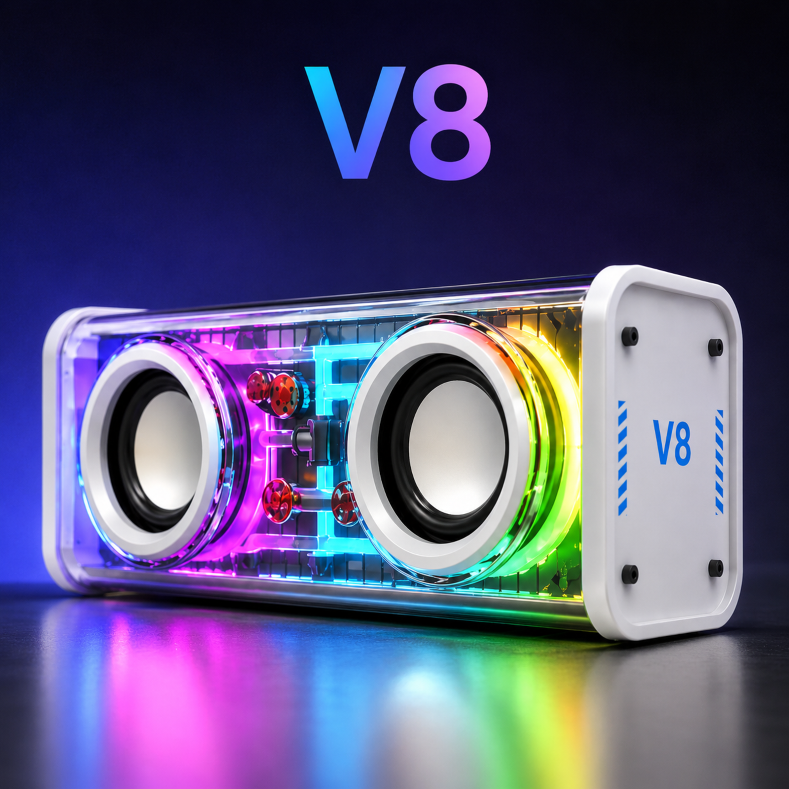 V8 Transparent RGB Bluetooth Speaker