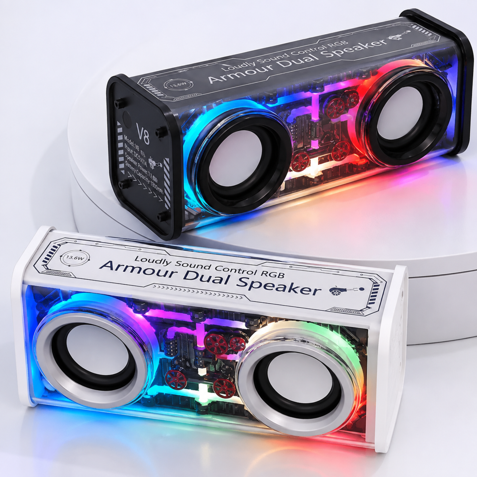 V8 Transparent RGB Bluetooth Speaker - Image 2