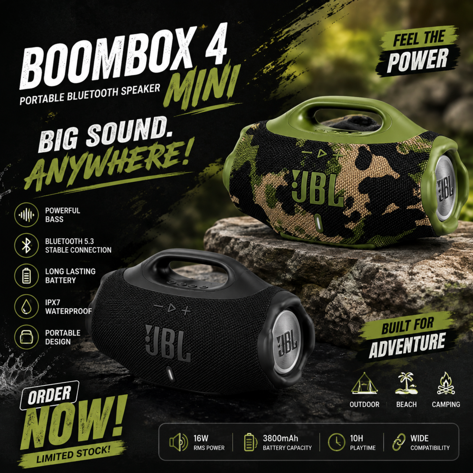 JBL Boombox 4 Mini Portable Bluetooth Speaker - Image 5