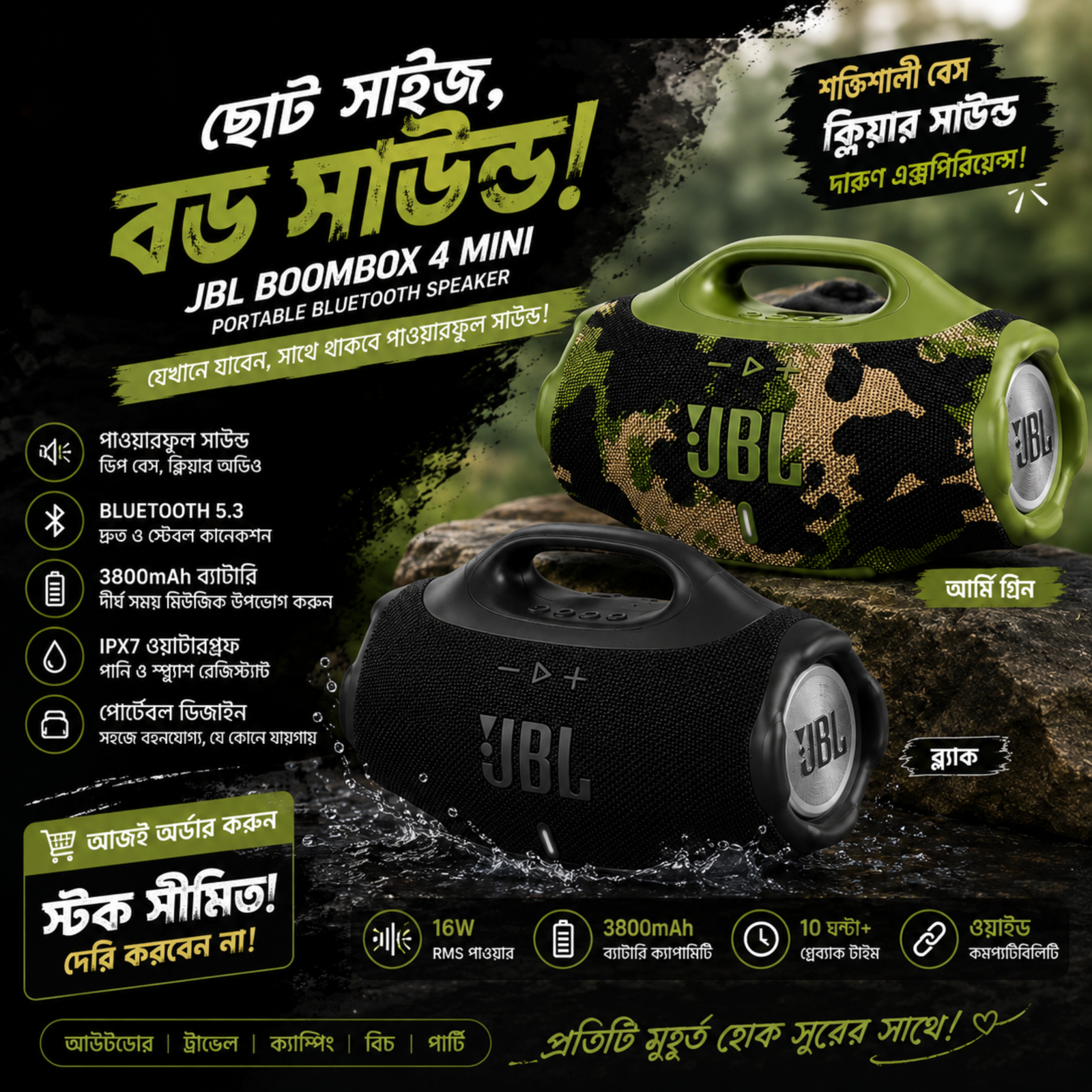 JBL Boombox 4 Mini Portable Bluetooth Speaker