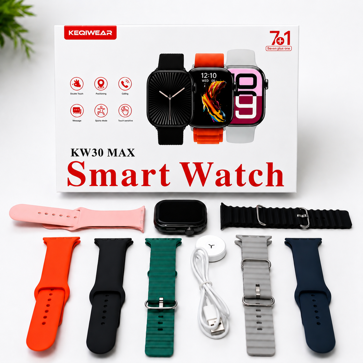 KW30 MAX Smart Watch – 7+1 Straps | Bluetooth Calling - Image 4