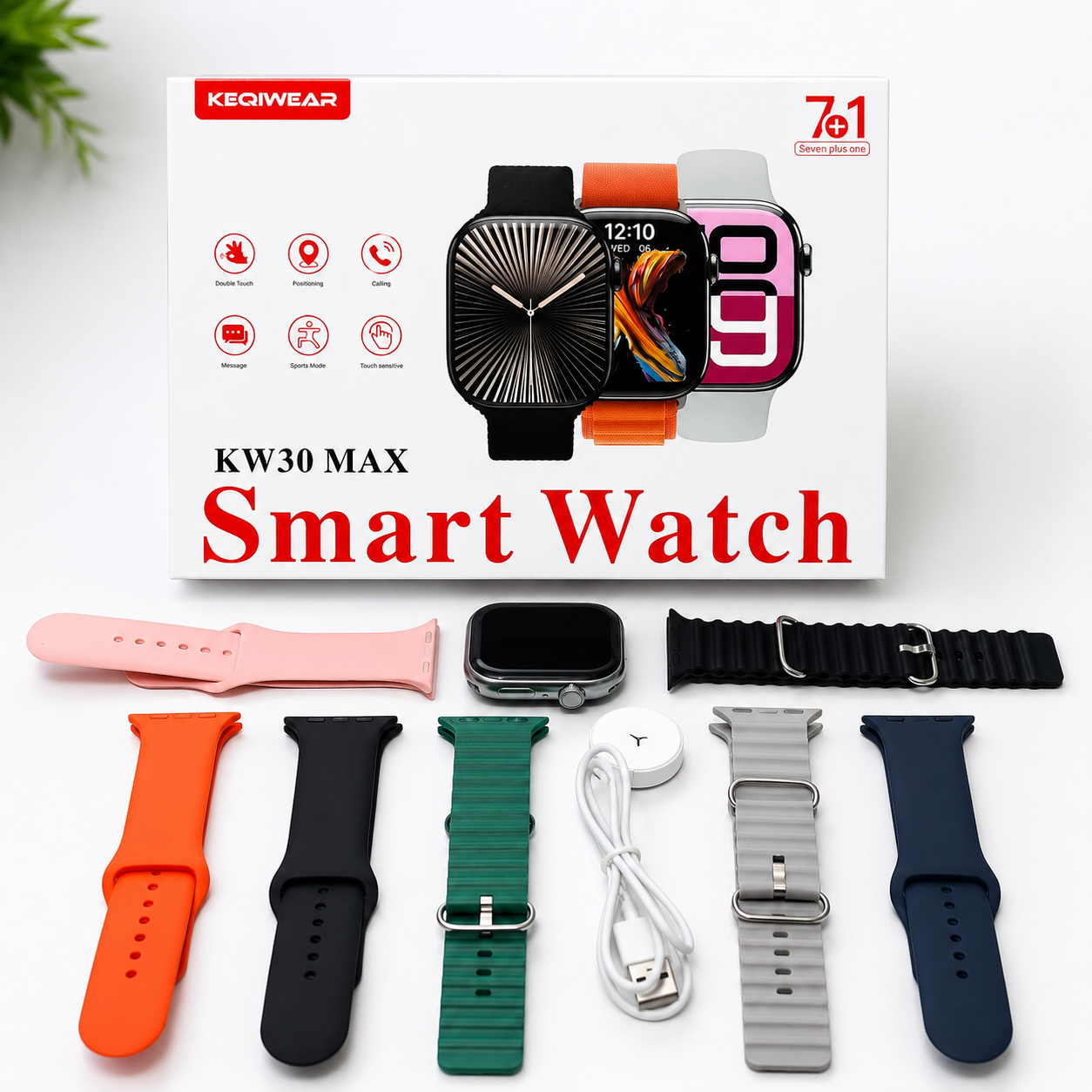 KW30 MAX Smart Watch – 7+1 Straps | Bluetooth Calling - Image 3