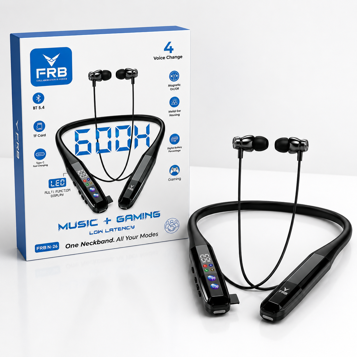 FRB N-26 Wireless Neckband đĨ (Music + Gaming Low Latency) - Image 2