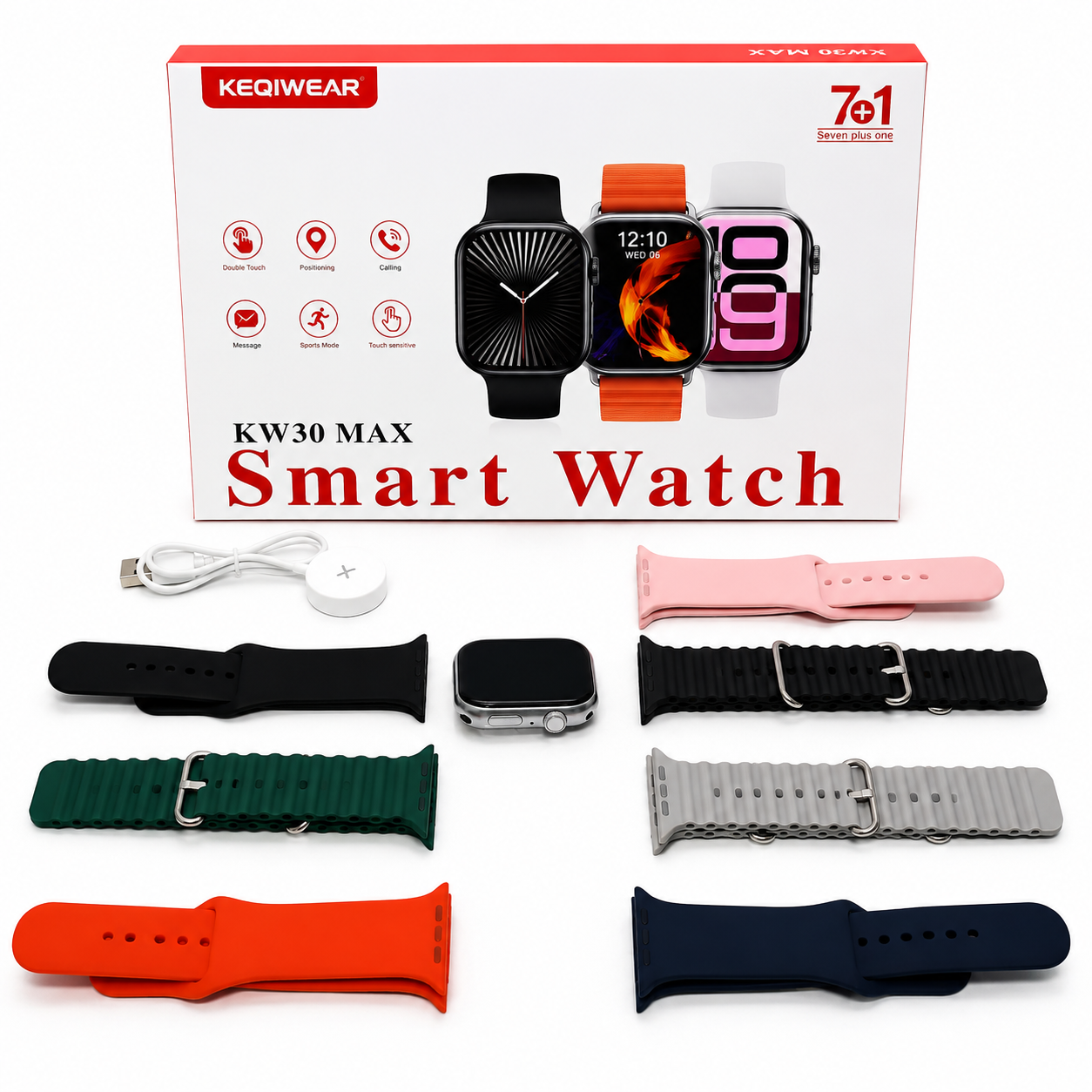 KW30 MAX Smart Watch – 7+1 Straps | Bluetooth Calling - Image 2