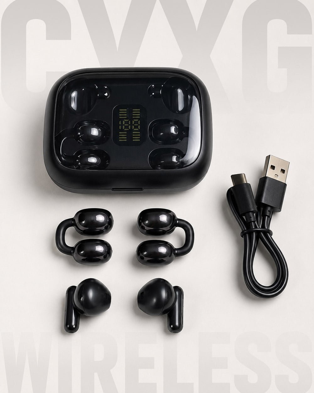 Q10 2in1 Premium Headset একটি চার্জিং কেসেই পাচ্ছেন ২ জোড়া (৪টি) Wireless Earbuds - Image 2
